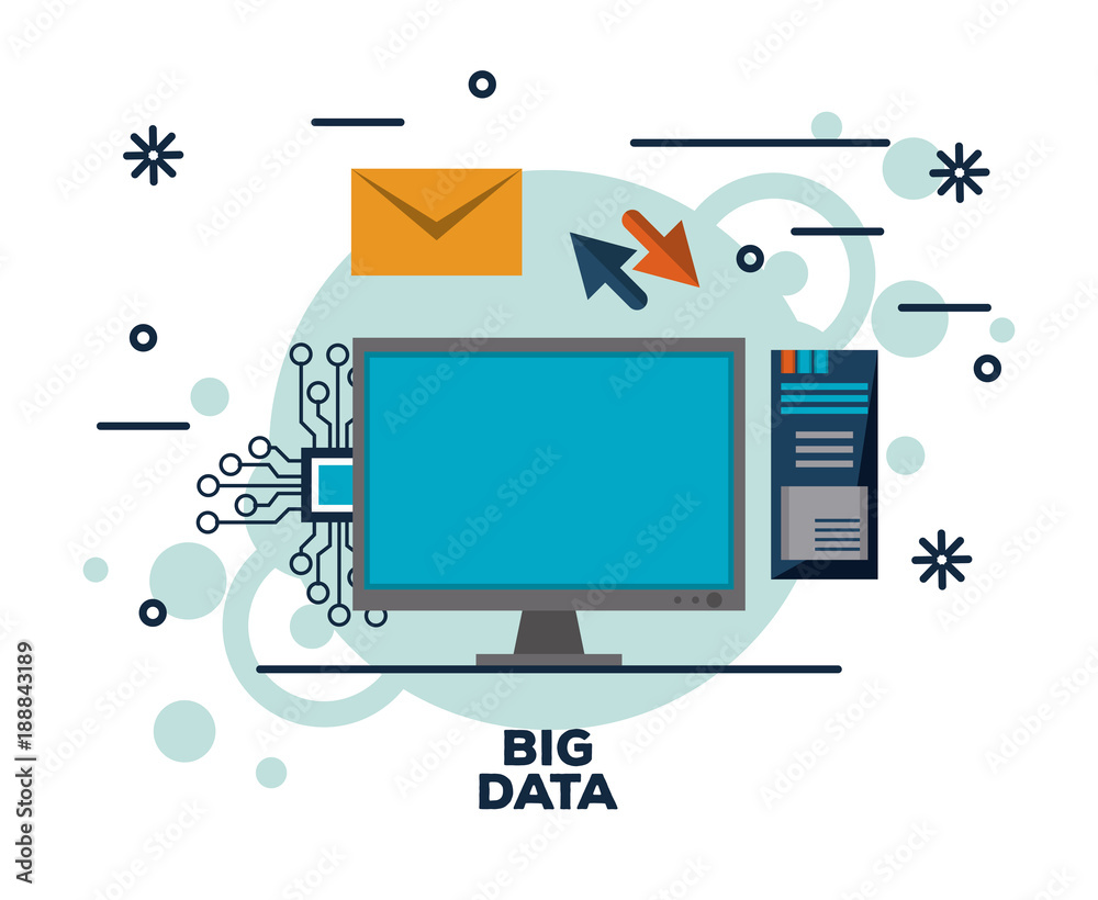 Big data technology icon vector illustration graphic design Big data technology icon vector illustration graphic design