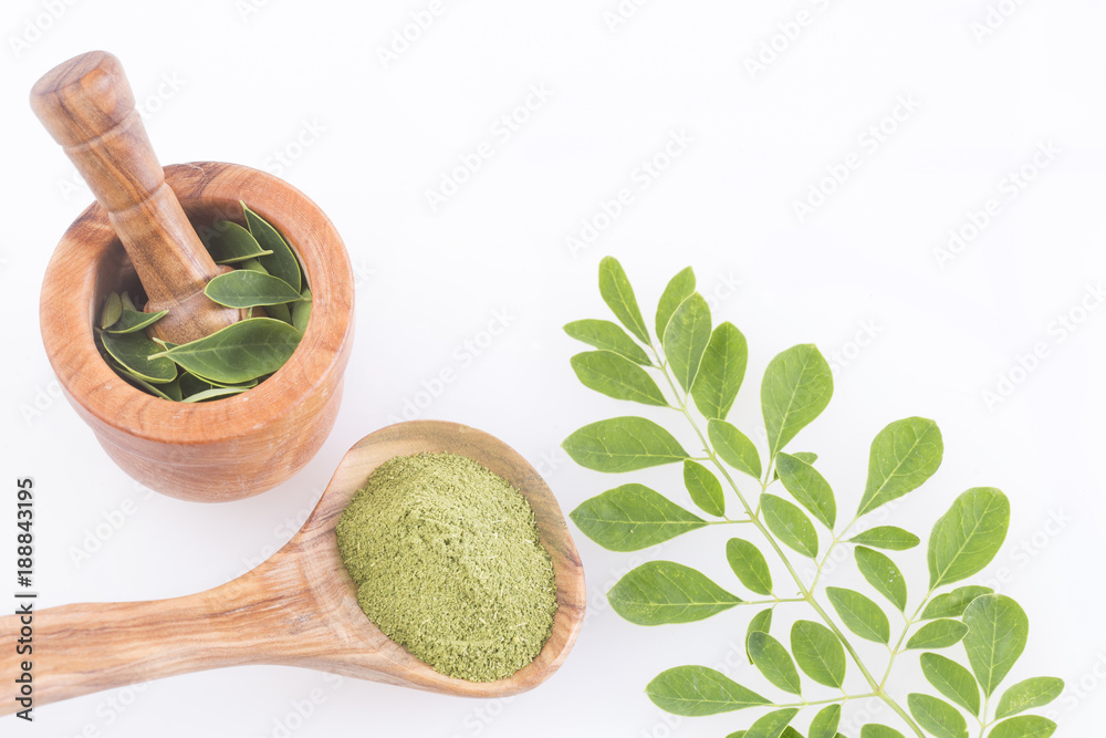 Moringa powder and leaves - Moringa oleifera Moringa powder and leaves - Moringa oleifera