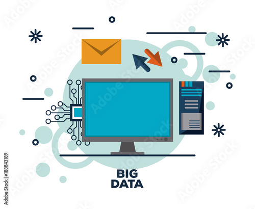 Big data technology icon vector illustration graphic design