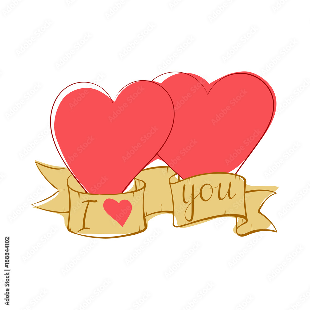 Valentines day handlettering card. Valentines day handlettering card.