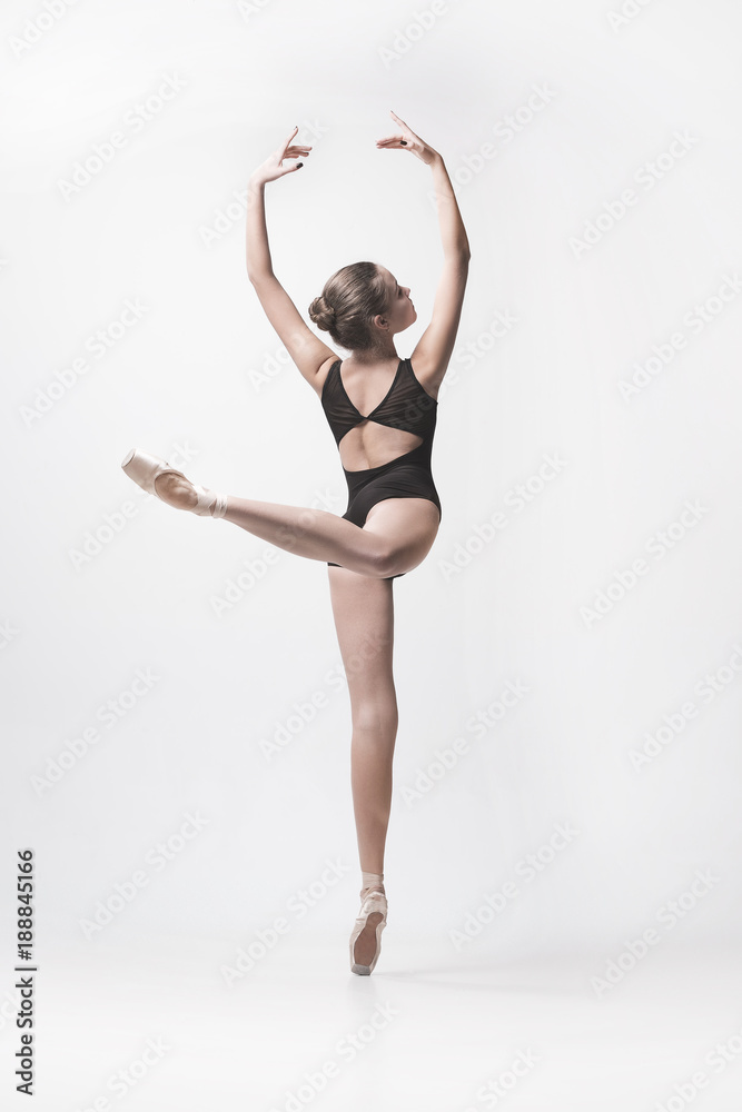 Obraz premium Young classical dancer isolated on white background.