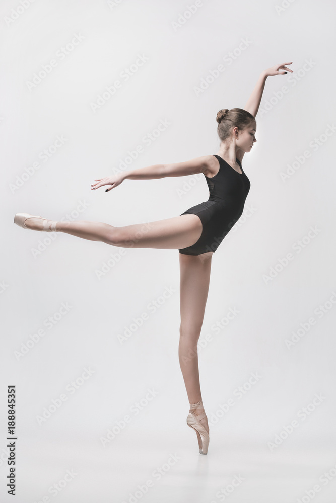 Fototapeta premium Young classical dancer isolated on white background.