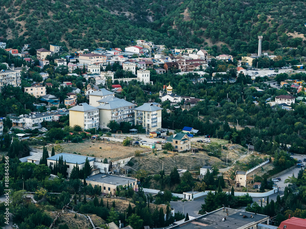 resort town in the Crimea, between the mountains