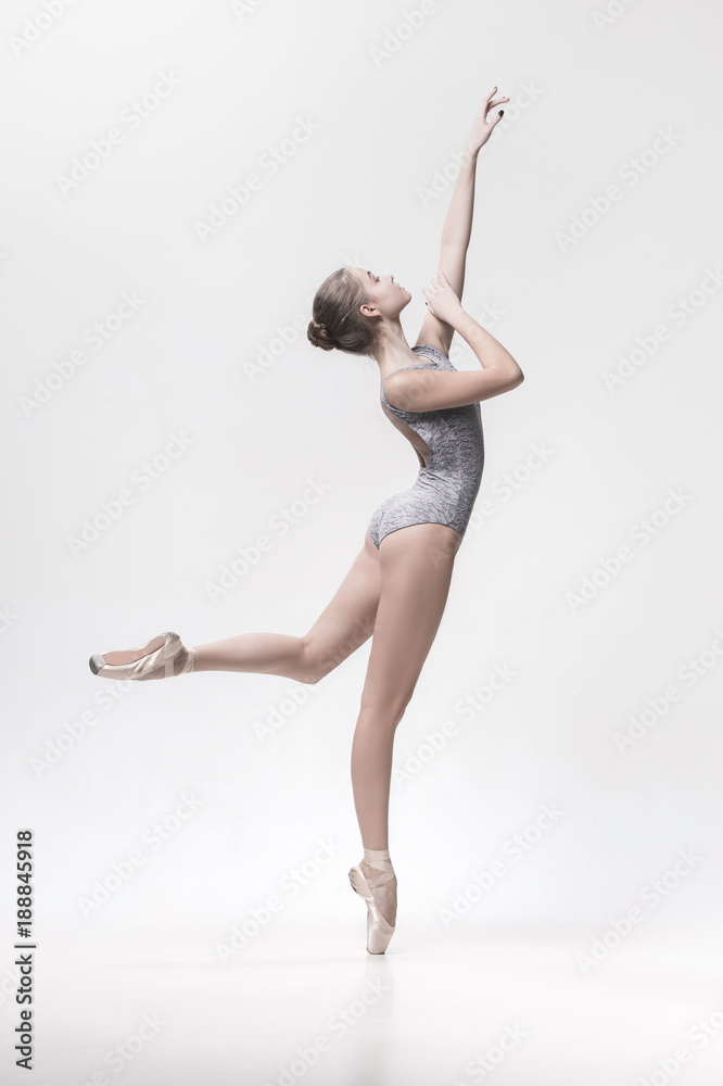 Fototapeta premium Young classical dancer isolated on white background.