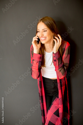 Pretty young woman with mob...