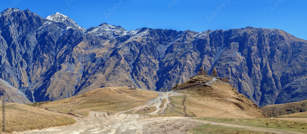 Fototapeta premium View of Gergeti Trinity Church, Georgia