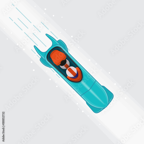 Bobsled race track downhill