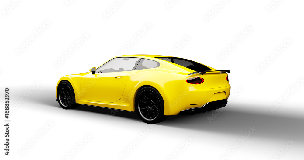 yellow sports car isolated on white background yellow sports car isolated on white background