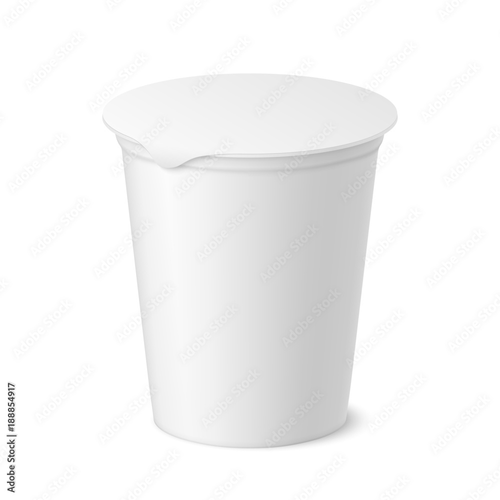 Vector realistic yogurt, ice cream or sour creme package on white backgrounnd. Vector realistic yogurt, ice cream or sour creme package on white backgrounnd.