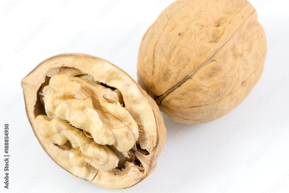 Walnuts, walnut kernel isolated on white background, with clipping path. Walnuts, walnut kernel isolated on white background, with clipping path.