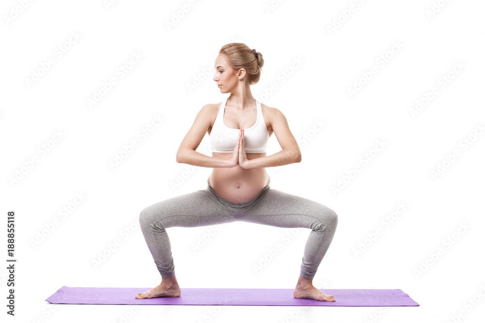 Portrait Of Pregnant Woman Doing Yoga Portrait Of Pregnant Woman Doing Yoga
