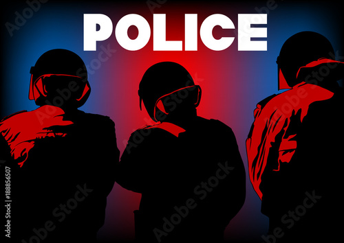 People of special police force in uniform