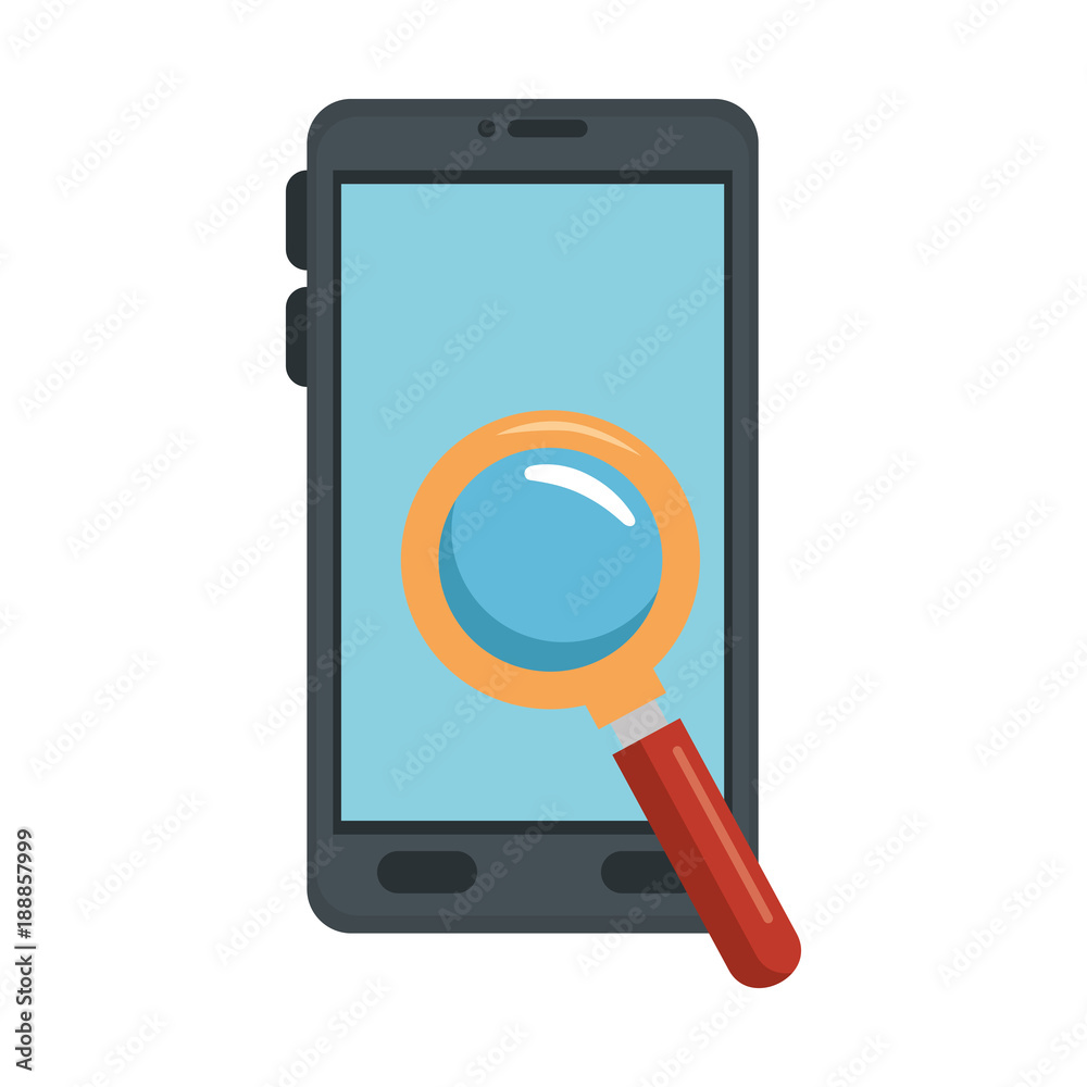 smartphone with magnifying glass vector illustration design smartphone with magnifying glass vector illustration design