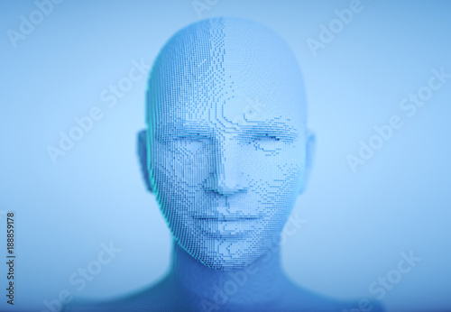 Futuristic human figures.3d huamna model, 3d digitally created illustration.