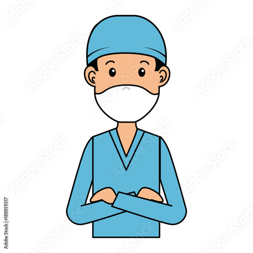 surgeon doctor avatar character icon vector illustration design