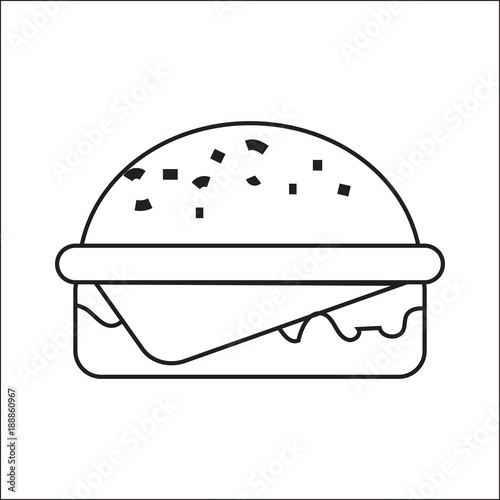 icon depicting a hamburger. A simple drawing without pouring. Vector illustration
