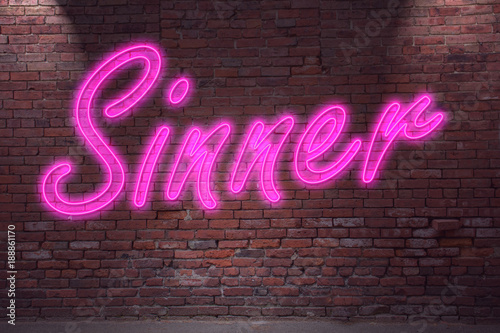 Cuadro en lienzo Sinner Neon