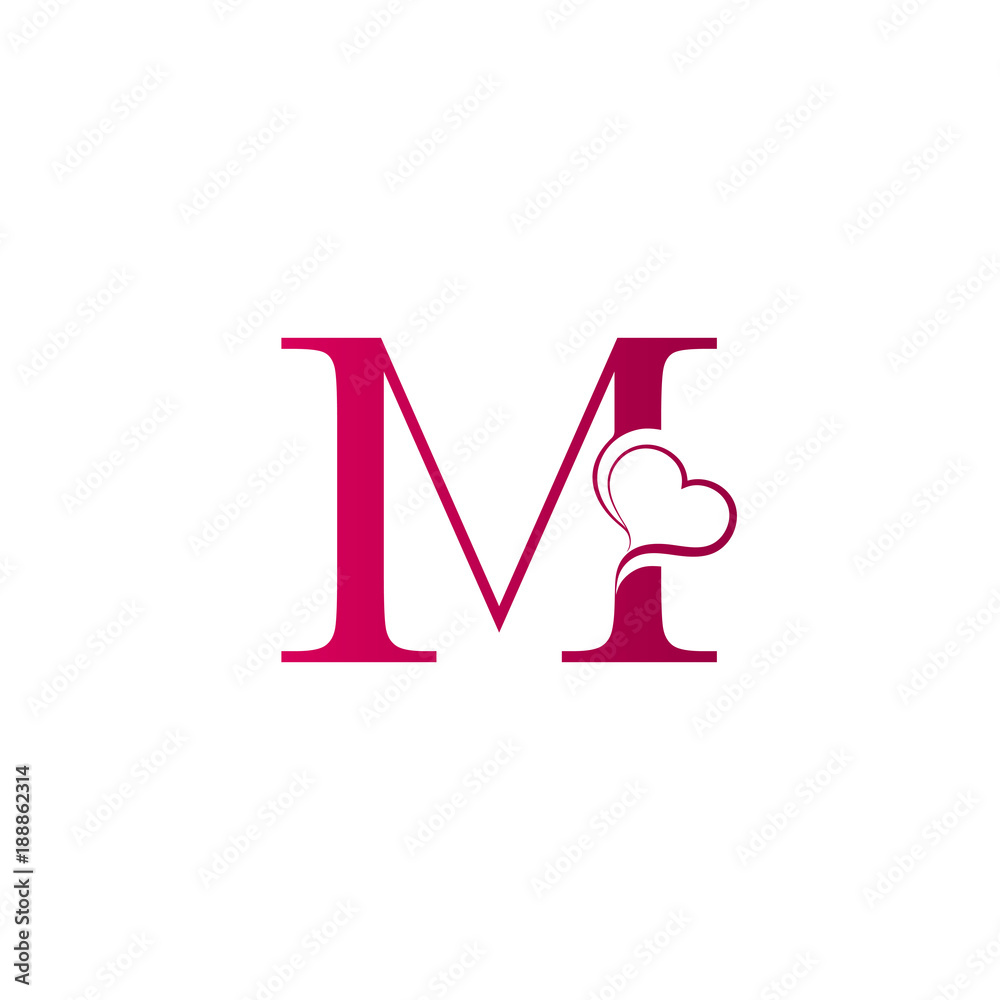 M letter logo with heart icon, valentines day concept Stock Vector ...