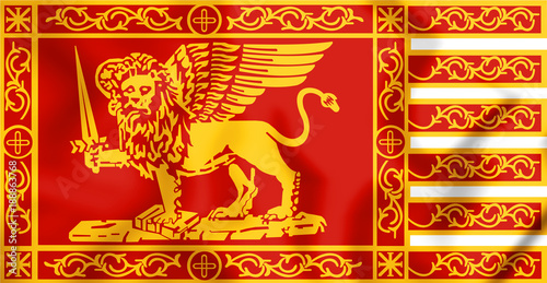 3D flag of the Republic of Venice.