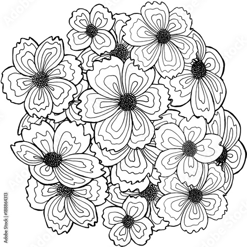 set of hand-drawn flowers