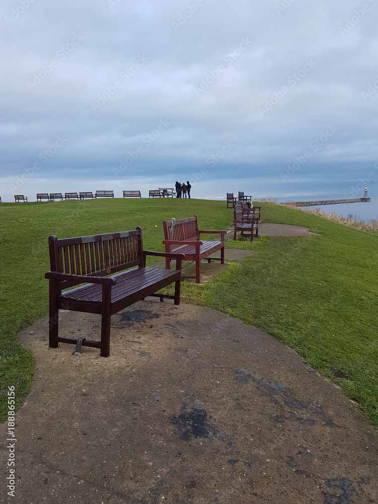 Memorial seats at Tynemouth Haven, United Kingdom Memorial seats at Tynemouth Haven, United Kingdom