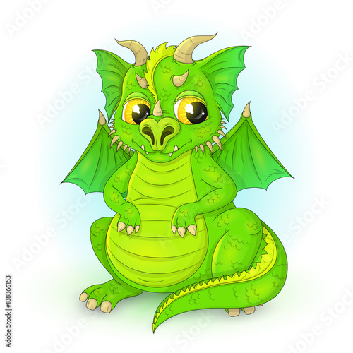 Векторный рисунок мультяшный дракон © Юяшка