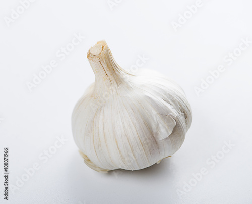 Garlics on white background. Food Isolated.