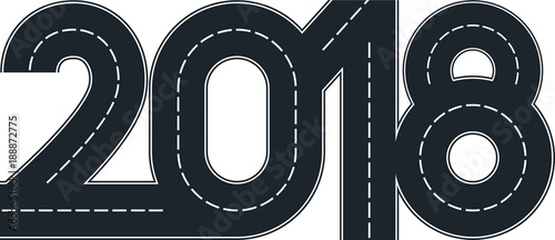 numbers of 2018 year in shape road