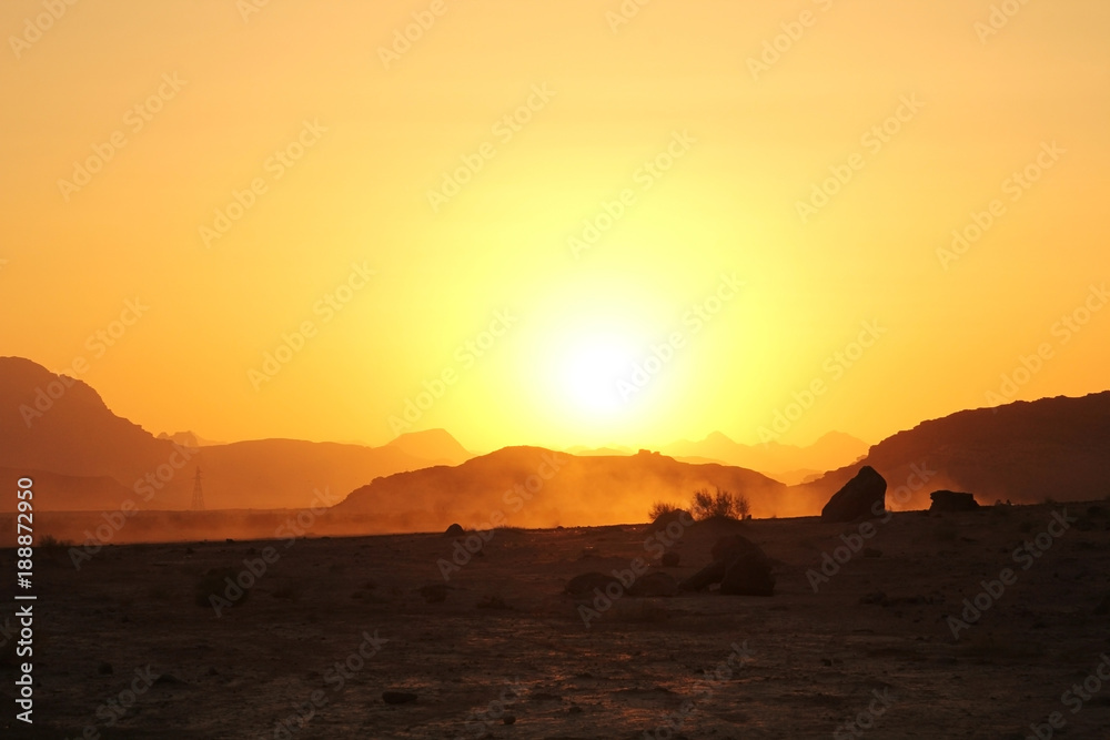 Sonnenuntergang in Wadi rum