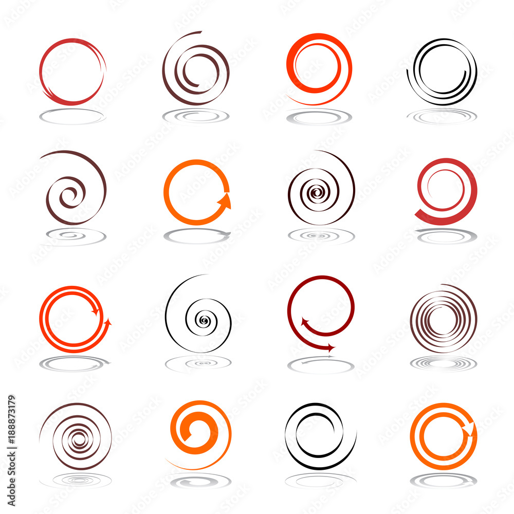 Spiral design elements. Spiral design elements.
