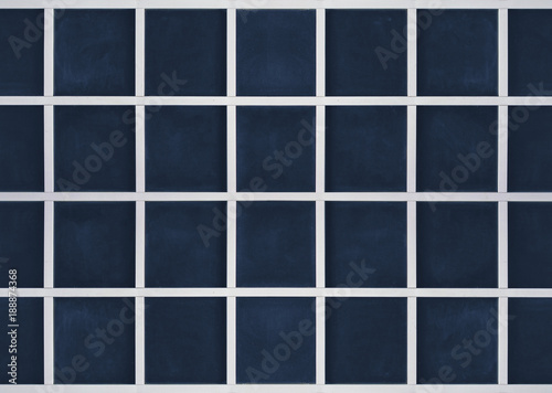 Modern window panels and frame, seamless pattern, textured blue glass and white wooden frame
