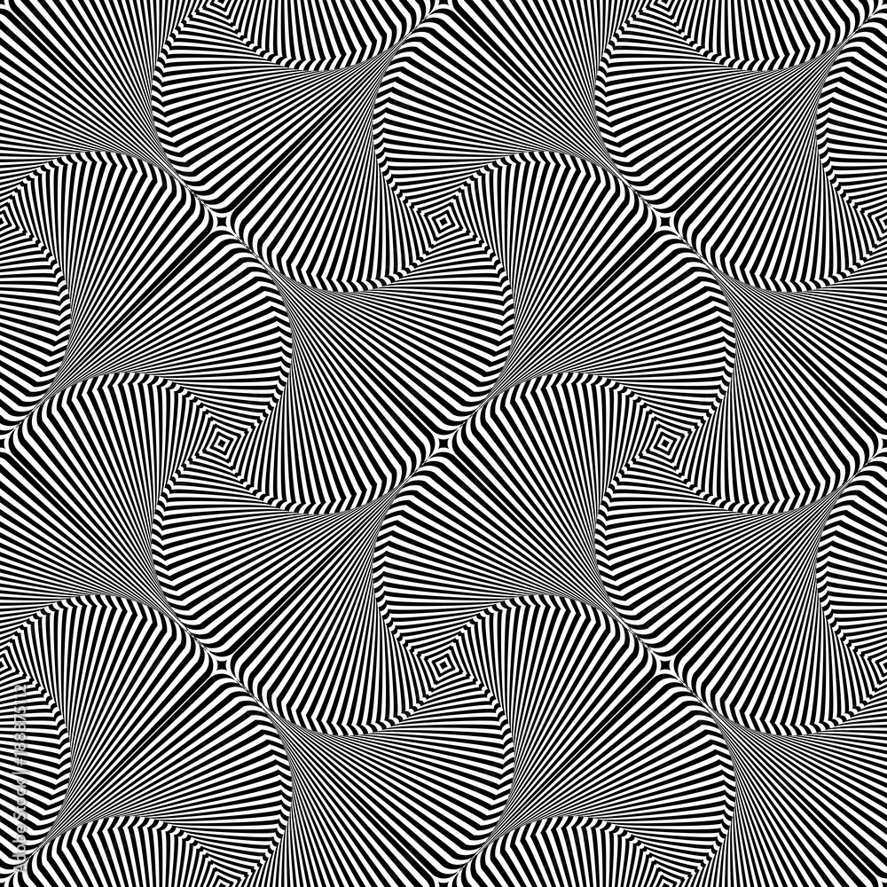 Seamless abstract op art pattern. Lines texture.