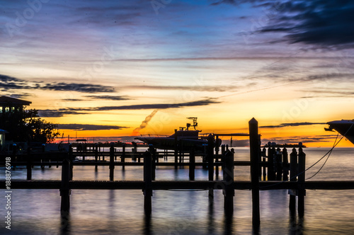 Boat Dock and Pier at a Warm Sunset © Mr_Ackley
