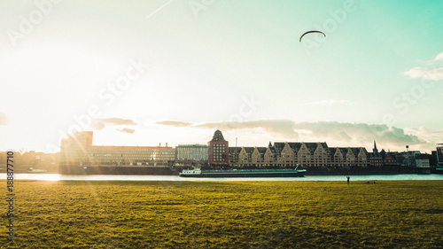 Panoramic View of Rheinauhafen in Cologne, Germany