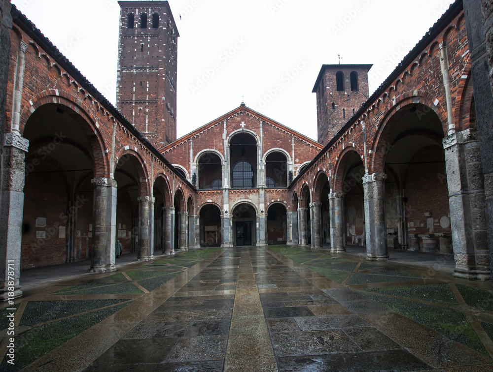 beautiful basilica of Milan, Italy,one of the oldest churches in the city