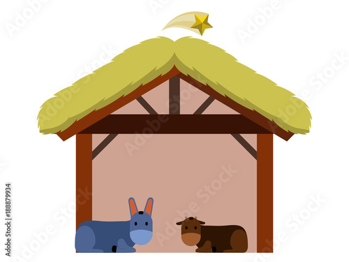 Isolated wooden manger
