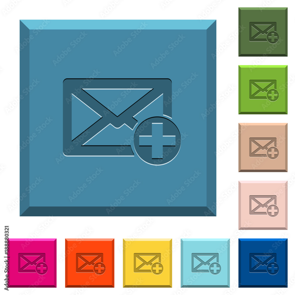 Add new mail engraved icons on edged square buttons Add new mail engraved icons on edged square buttons