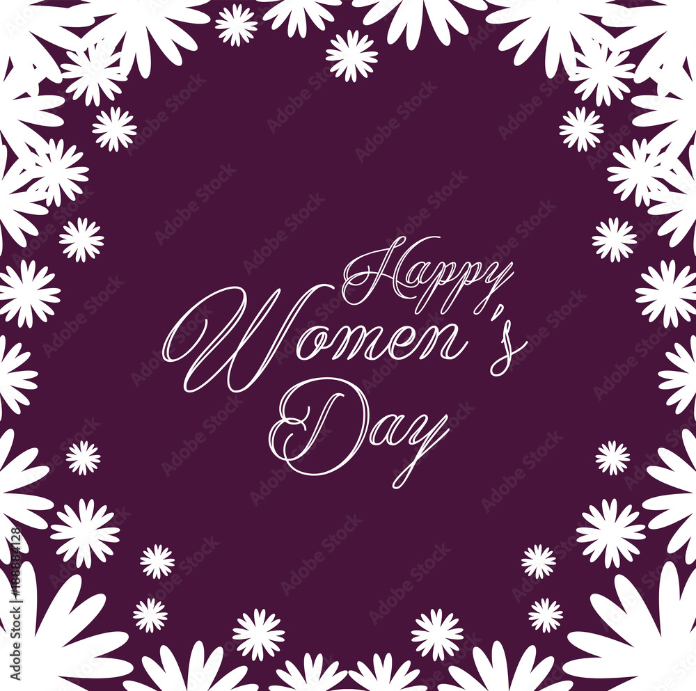 happy womens day celebration postcard vector illustration design