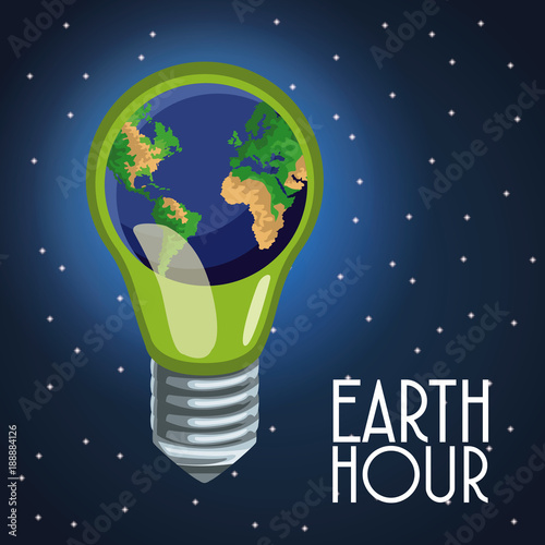 Earth hour design icon vector illustration graphic