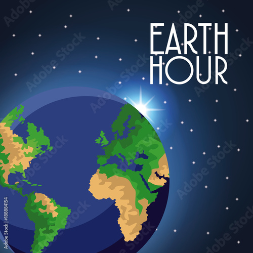 Earth hour design icon vector illustration graphic