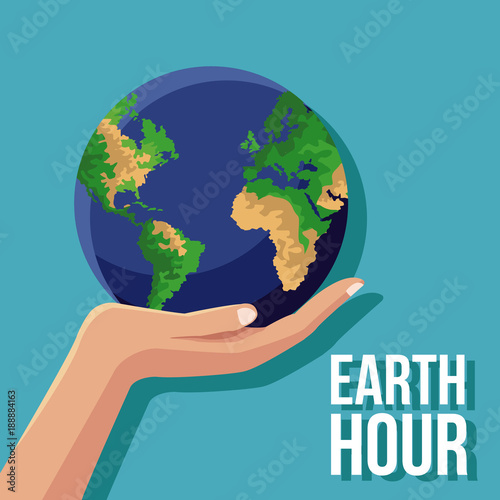 Earth hour design icon vector illustration graphic
