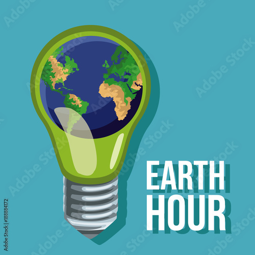 Earth hour design icon vector illustration graphic