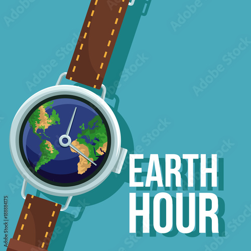 Earth hour design icon vector illustration graphic