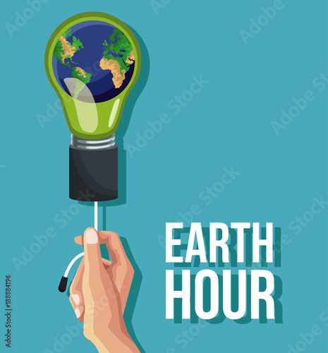 Earth hour design icon vector illustration graphic