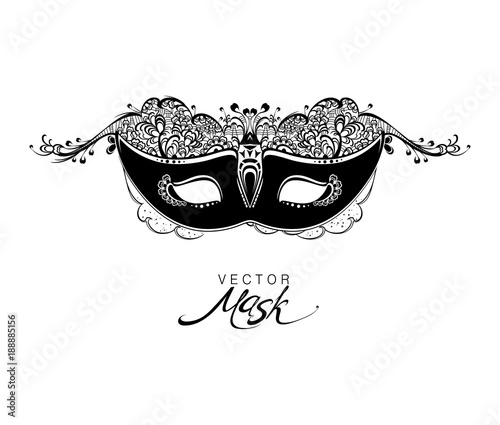 Beautiful mask of lace. Mask for a masquerade. Vector party mask.