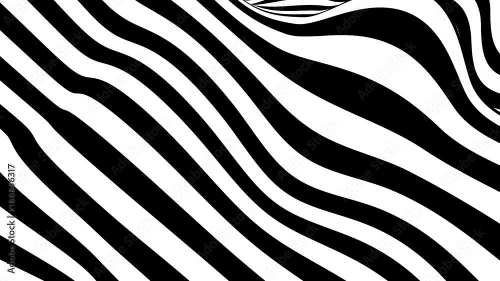 Abstract black and white striped optical illusion three dimensional geometrical wave shape Abstract black and white striped optical illusion three dimensional geometrical wave shape