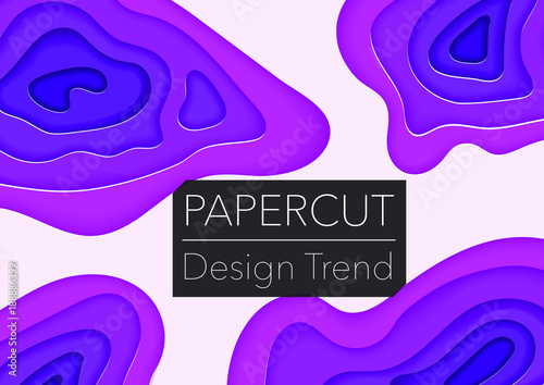 Papercut layers on white paper. Craft colorful 3d multi layers texture. Abstract paper cut shapes, carving art background template design. Smooth origami paper cut. Vector banner or poster.