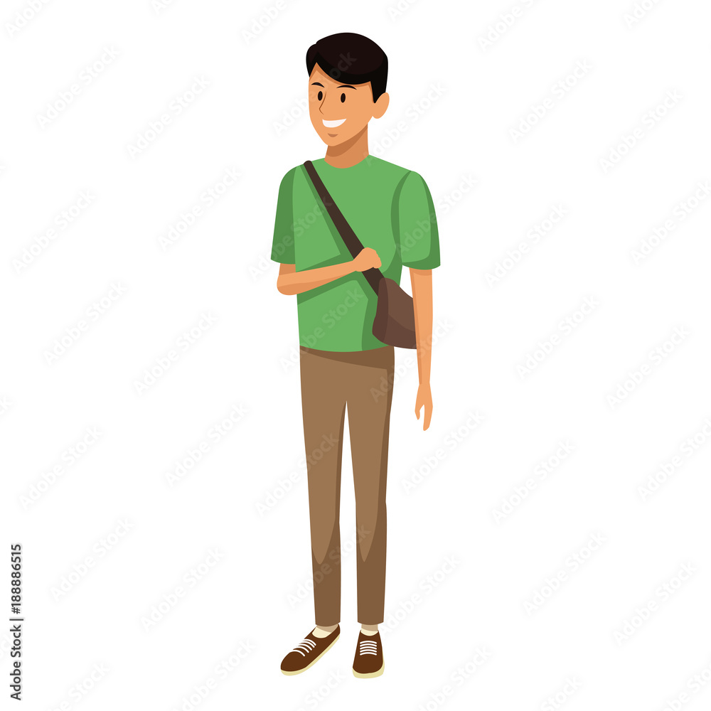 Young man student cartoon icon vector illustration graphic design Young man student cartoon icon vector illustration graphic design