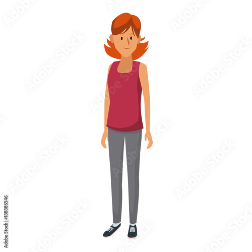 Young woman student cartoon icon vector illustration graphic design