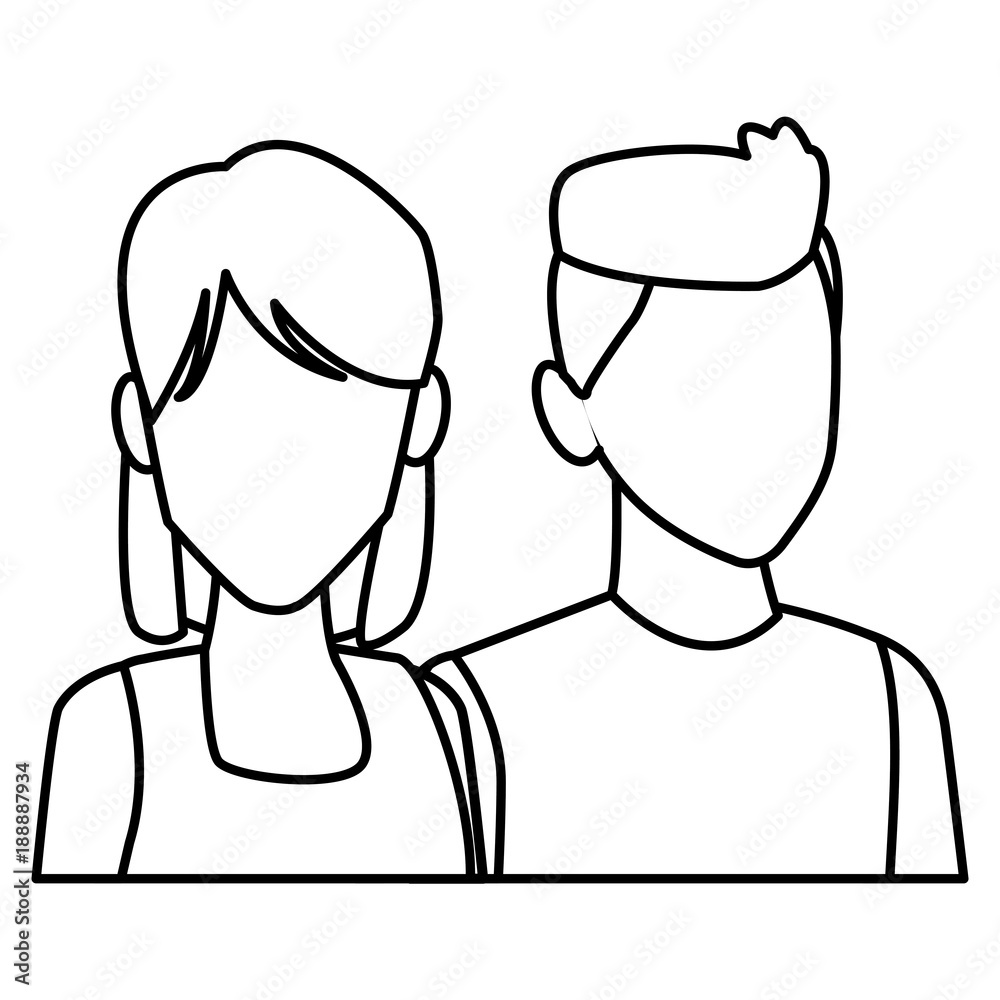 Young couple avatar icon vector illustration graphic design Young couple avatar icon vector illustration graphic design